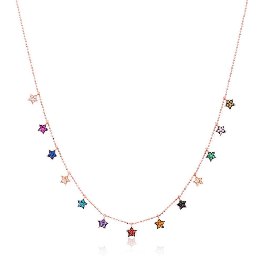 Star Design Turkish Wholesale Handcrafted 925 Silver Necklace