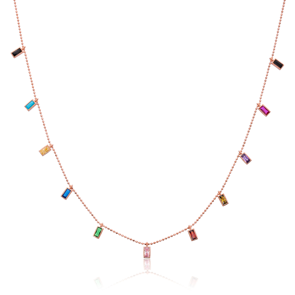 Minimalist Colorful Design Turkish Wholesale Handcrafted 925 Silver Necklace