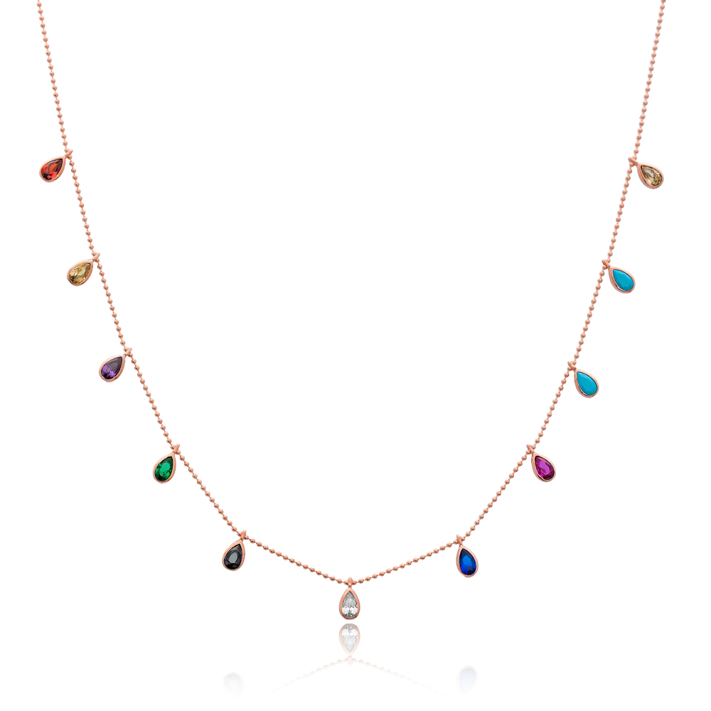 Minimalist Colorful Design Turkish Wholesale Handcrafted 925 Silver Necklace