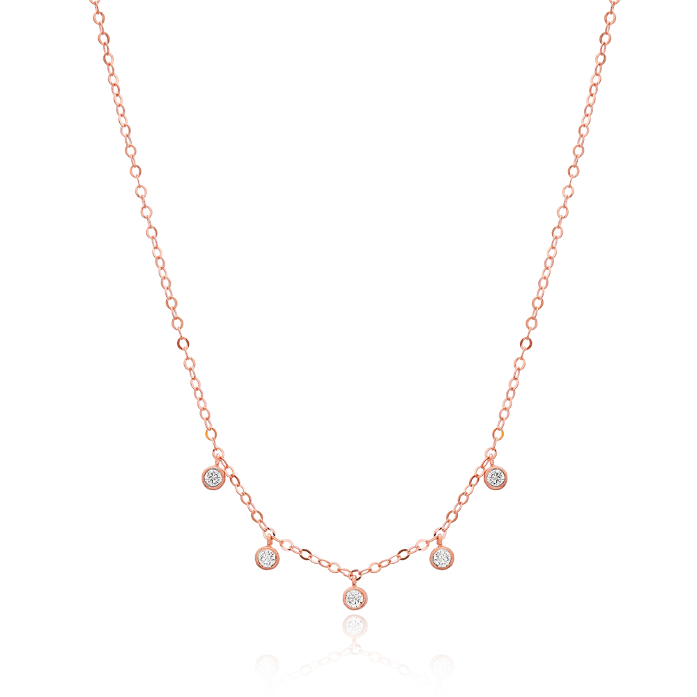 Dainty Shaker Solitaire Necklace Wholesale 925 Sterling Silver Jewelry