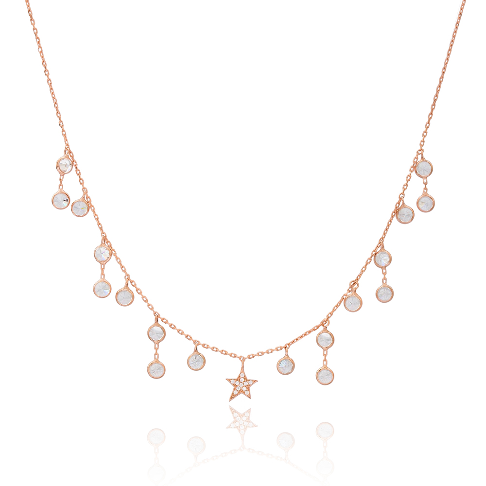 Dainty Shaker Star Design Turkish Wholesale Handcrafted 925 Silver Necklace