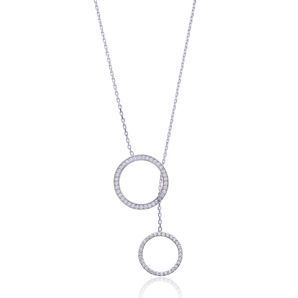 Open Circle Y Necklace In Turkish Wholesale 925 Sterling Silver