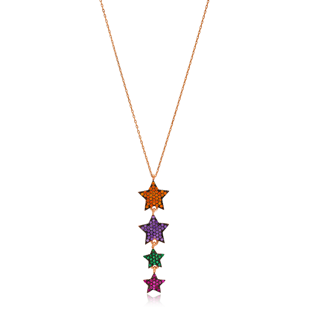 Colorful Star Charm Pendant Wholesale Handcrafted 925 Sterling Silver Jewelry