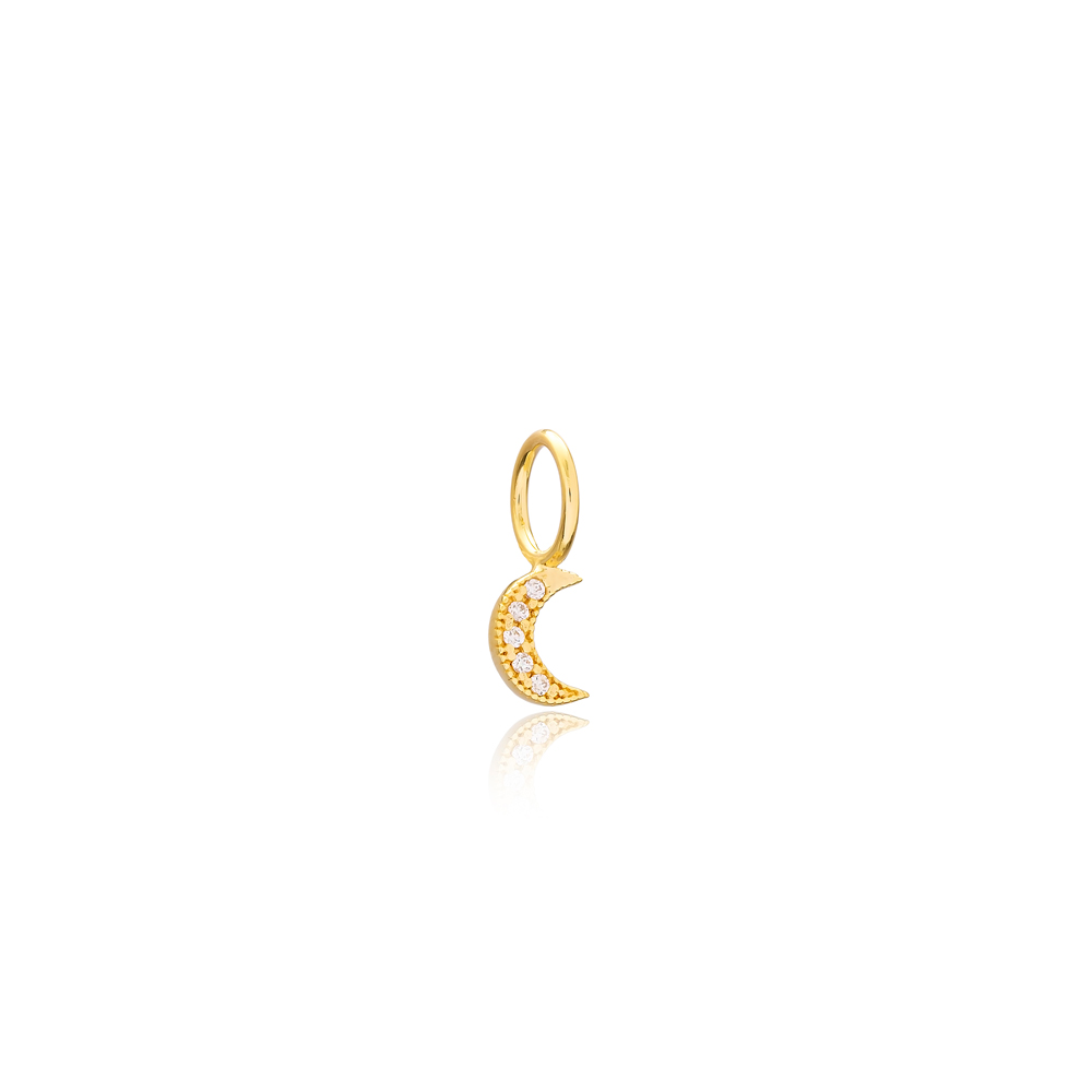 Minimalist Moon Charm Wholesale Handmade Turkish 925 Silver Sterling Jewelry