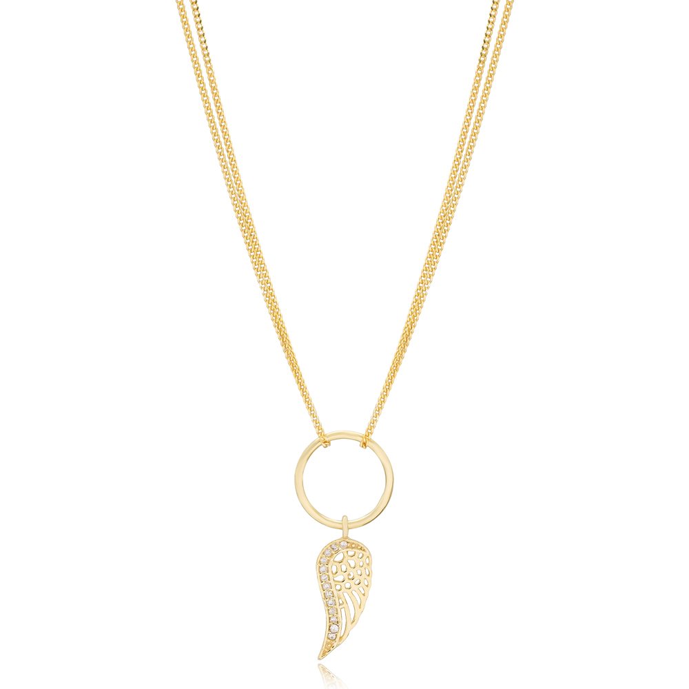 Wing Design Hollow Choker Necklace Handmade 925 Sterling Silver Turkish Wholesale Jewelry
