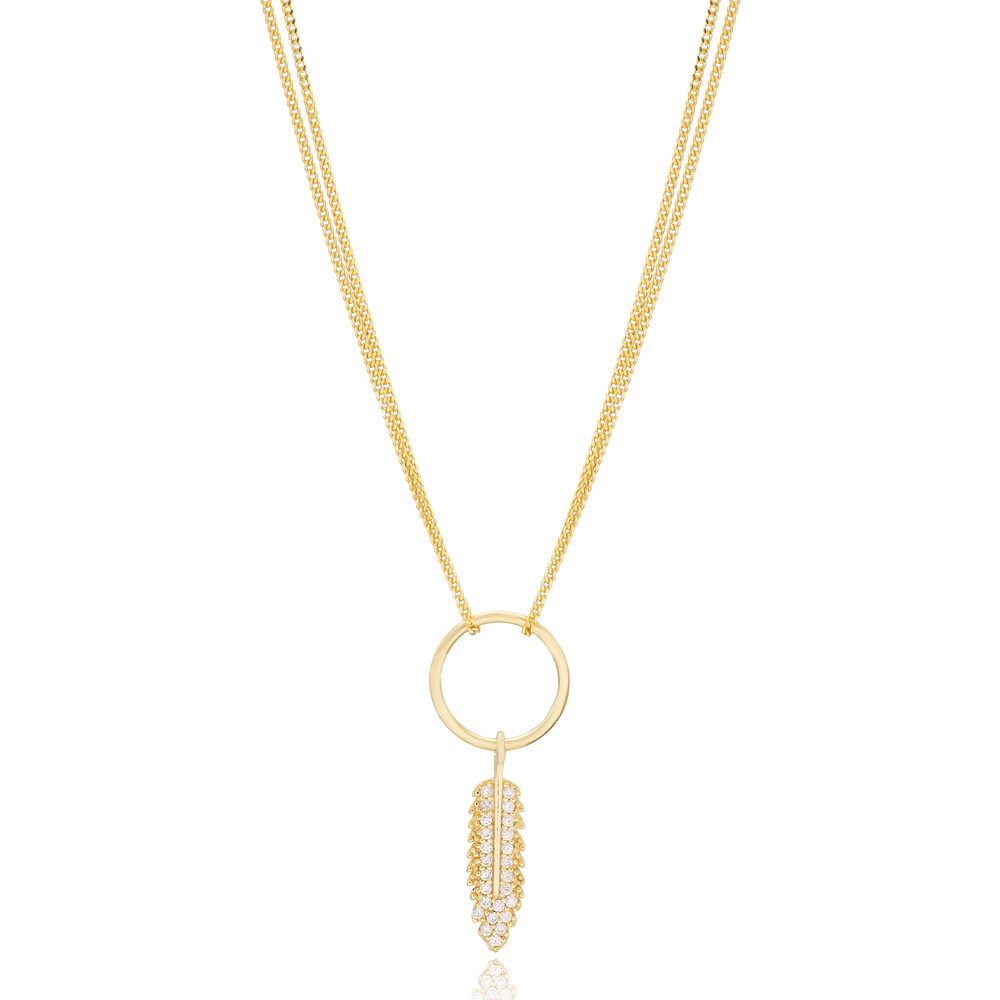 Feather Design Hollow Choker Necklace Handmade 925 Sterling Silver Turkish Wholesale Jewelry