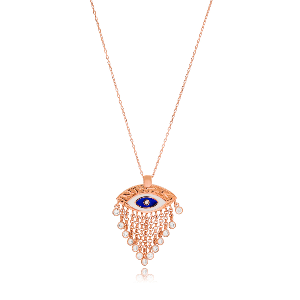 Evil Eye Tassel Pendant Wholesale 925 Sterling Silver Jewelry