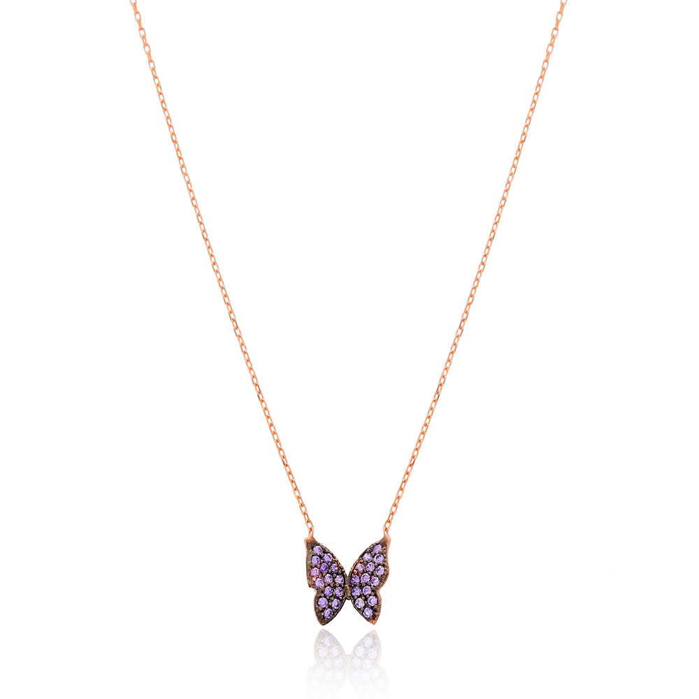 Butterfly Design Turkish Handmade Jewelry 925 Sterling Silver Pendant