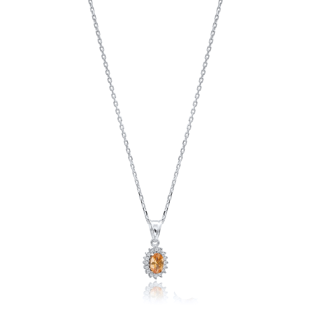 Citrine Stone Dainty Design Pendant Handmade Wholesale 925 Sterling Silver Jewelry