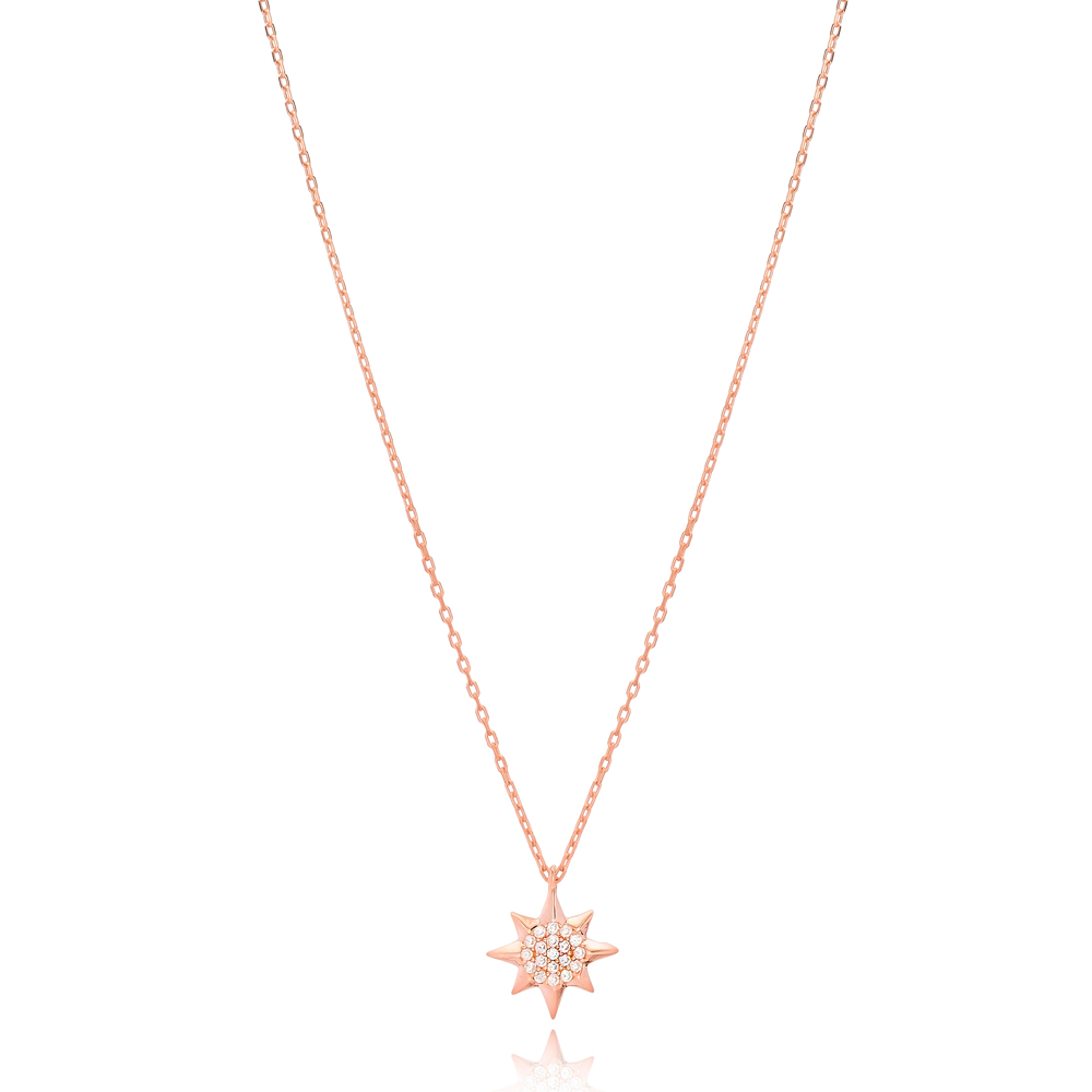 Fashionable Minimal Pole Star Charm Necklace Wholesale Turkish 925 Sterling Silver Jewelry