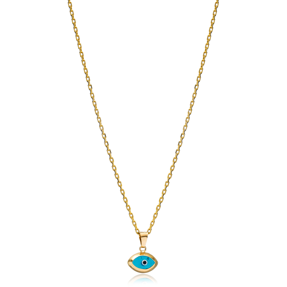 Evil Eye Shape Charm Necklace Wholesale Turkish 925 Sterling Silver Jewelry
