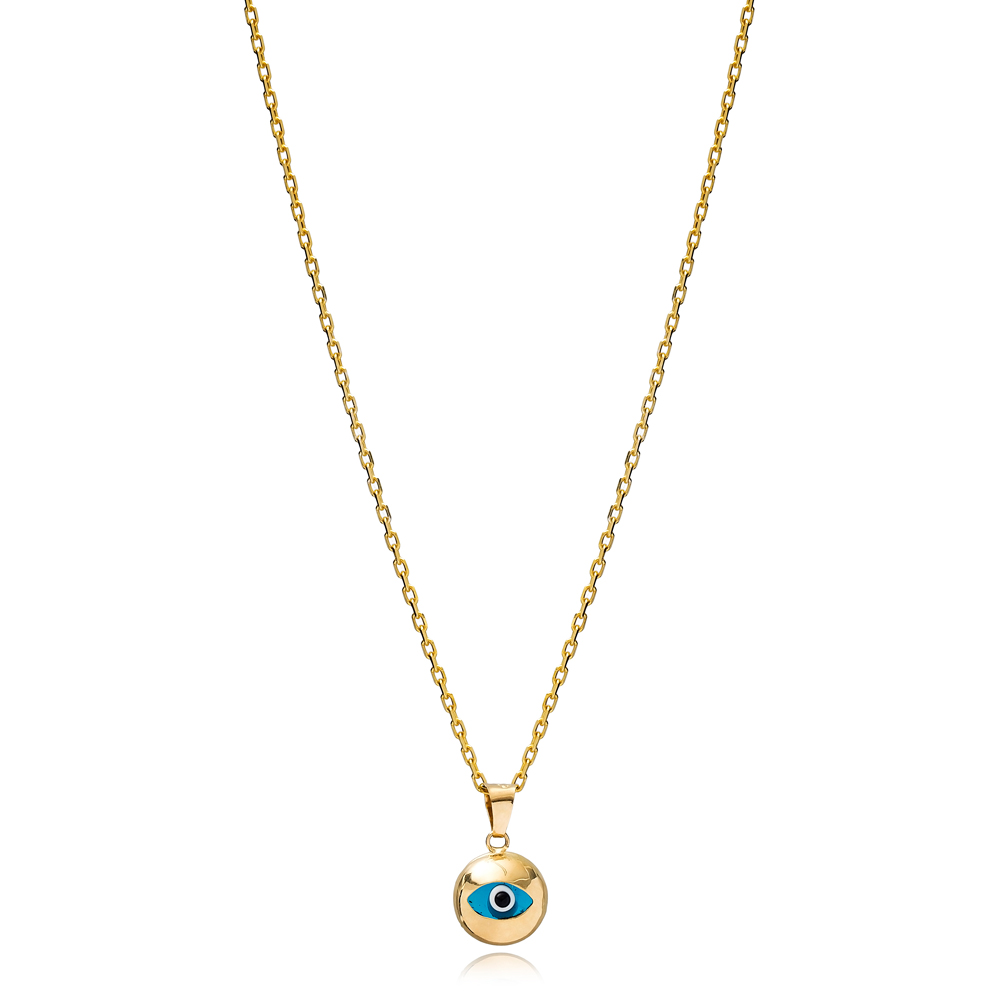 Elegant Design Evil Eye Charm Necklace Wholesale Turkish 925 Sterling Silver Jewelry