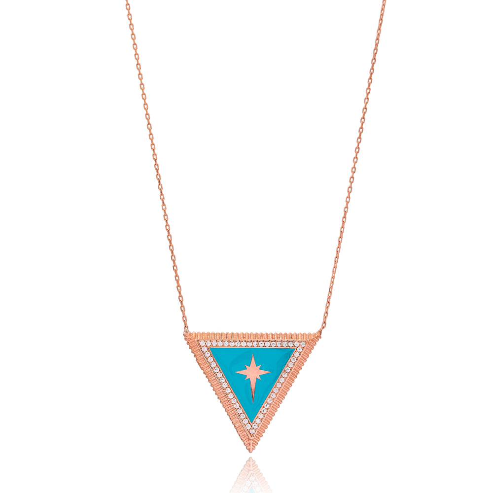 Triangle Shape Pole Star Emblem Wholesale Handmade 925 Silver Sterling Necklace