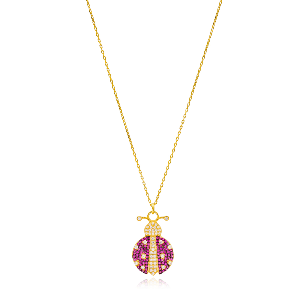 New Ladybug Charm Design Turkish Wholesale Handmade 925 Silver Sterling Necklace