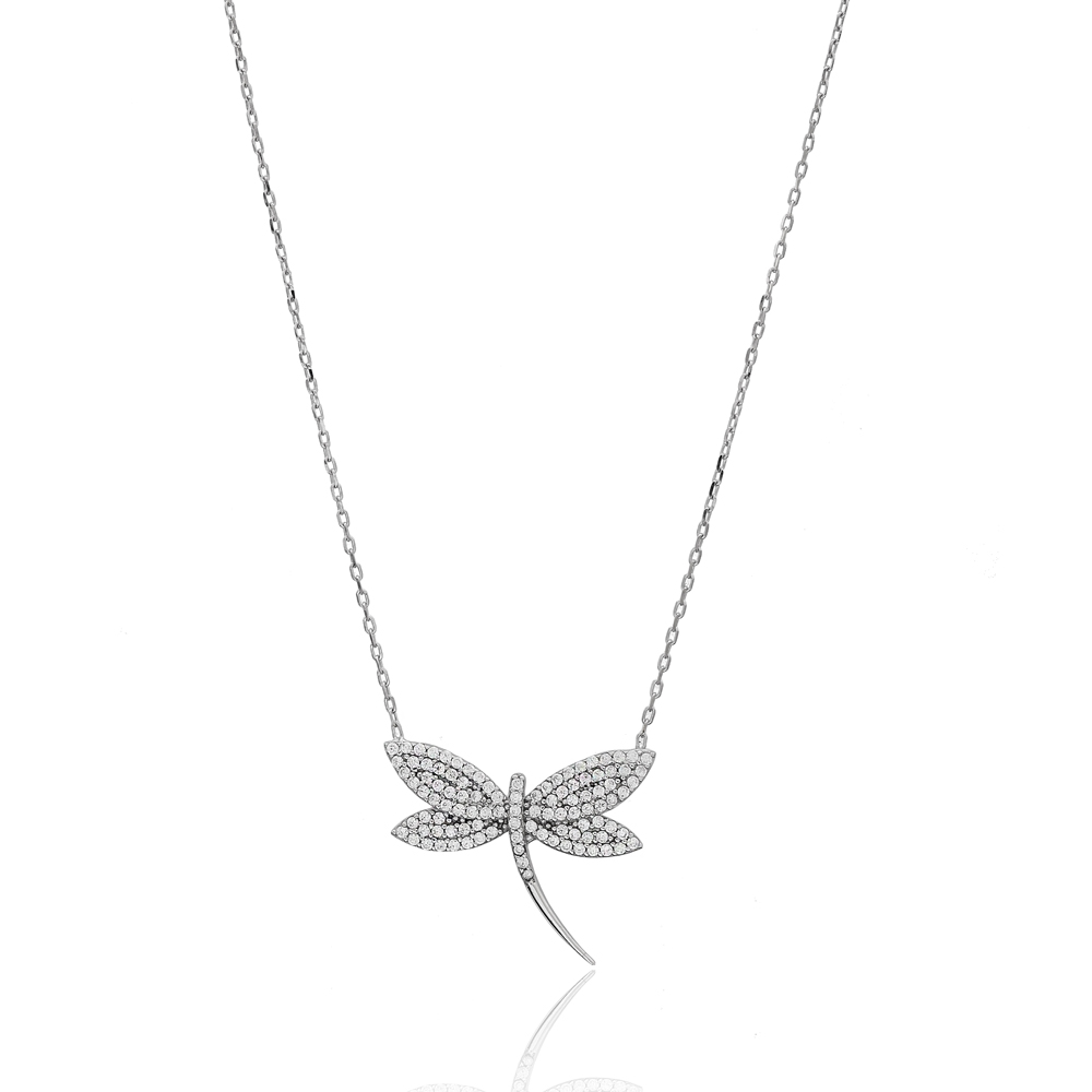 Delicate Dragonfly Charm Silver Pendant Wholesale 925 Sterling Silver Jewelry