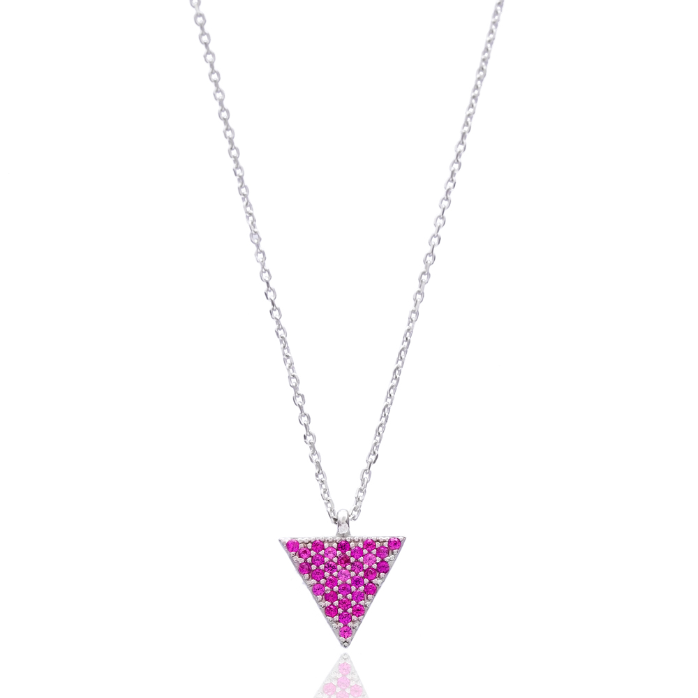 Delicate Triangle Pendant Turkish Wholesale Sterling Silver Jewelry