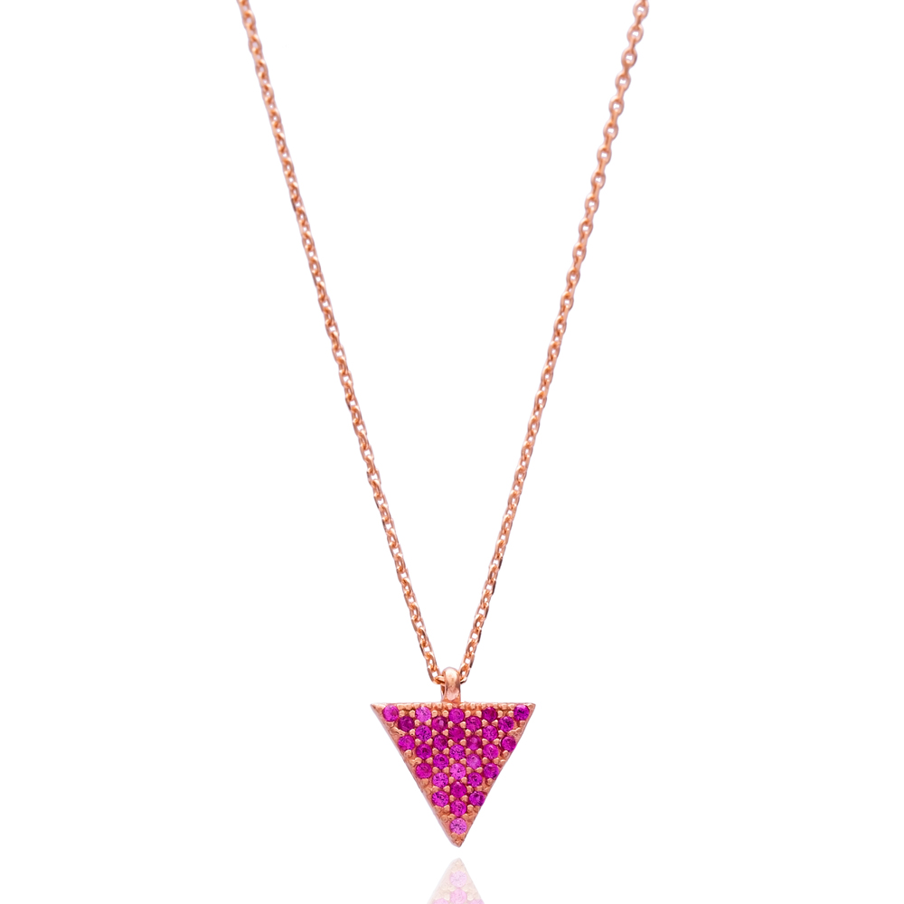 Delicate Triangle Pendant Turkish Wholesale Sterling Silver Jewelry