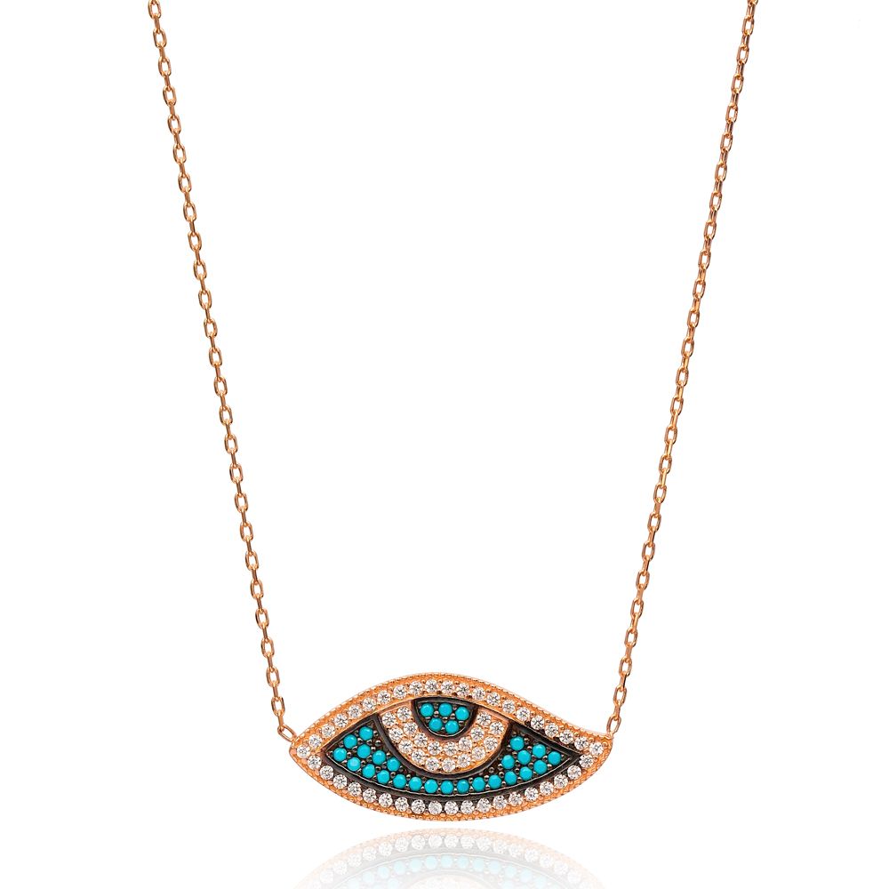 Silver Evil Eye Pendant In Turkish Wholesale 925 Sterling Silver