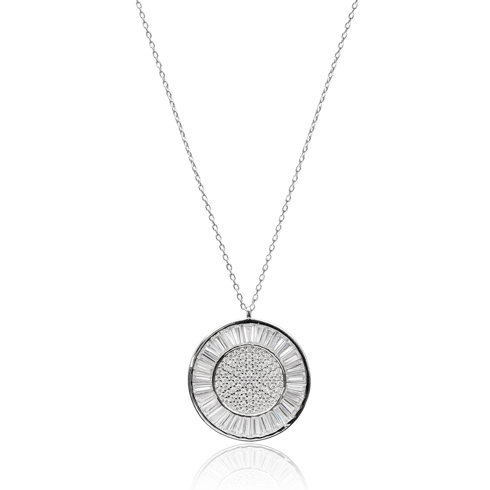 Minimalist Design Round Pendant In Turkish Wholesale 925 Sterling Silver