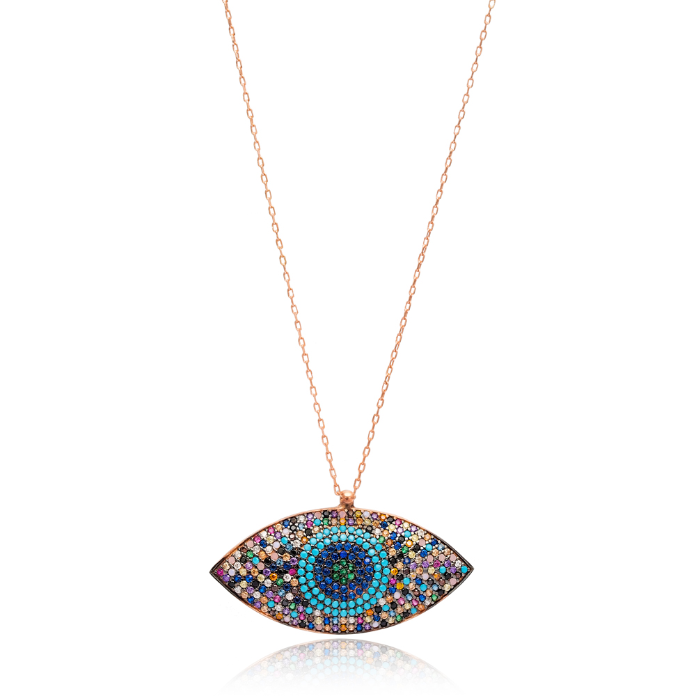 Silver Evil Eye Pendant In Turkish Wholesale Sterling Silver Pendant