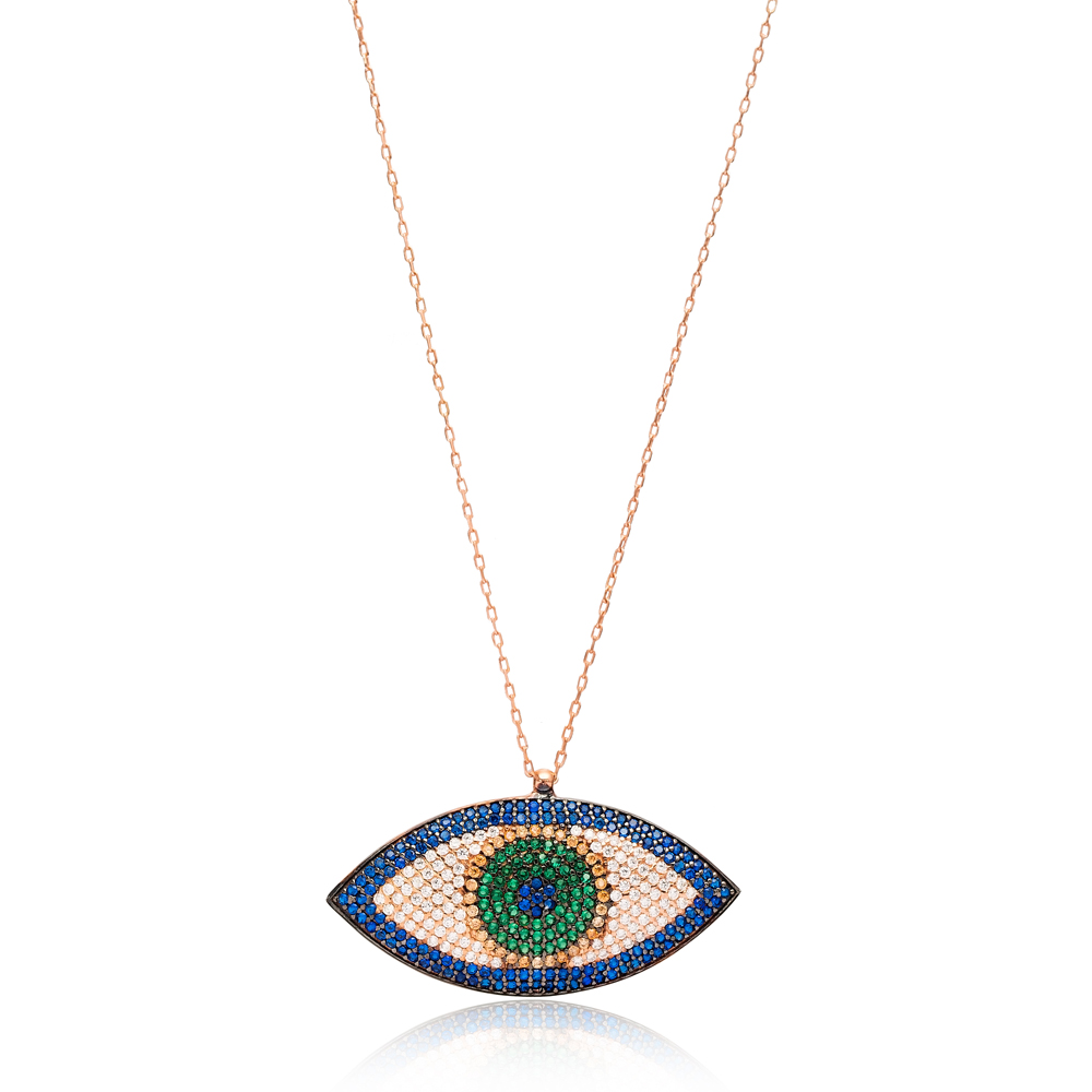 Silver Evil Eye Pendant In Turkish Wholesale Sterling Silver Pendant