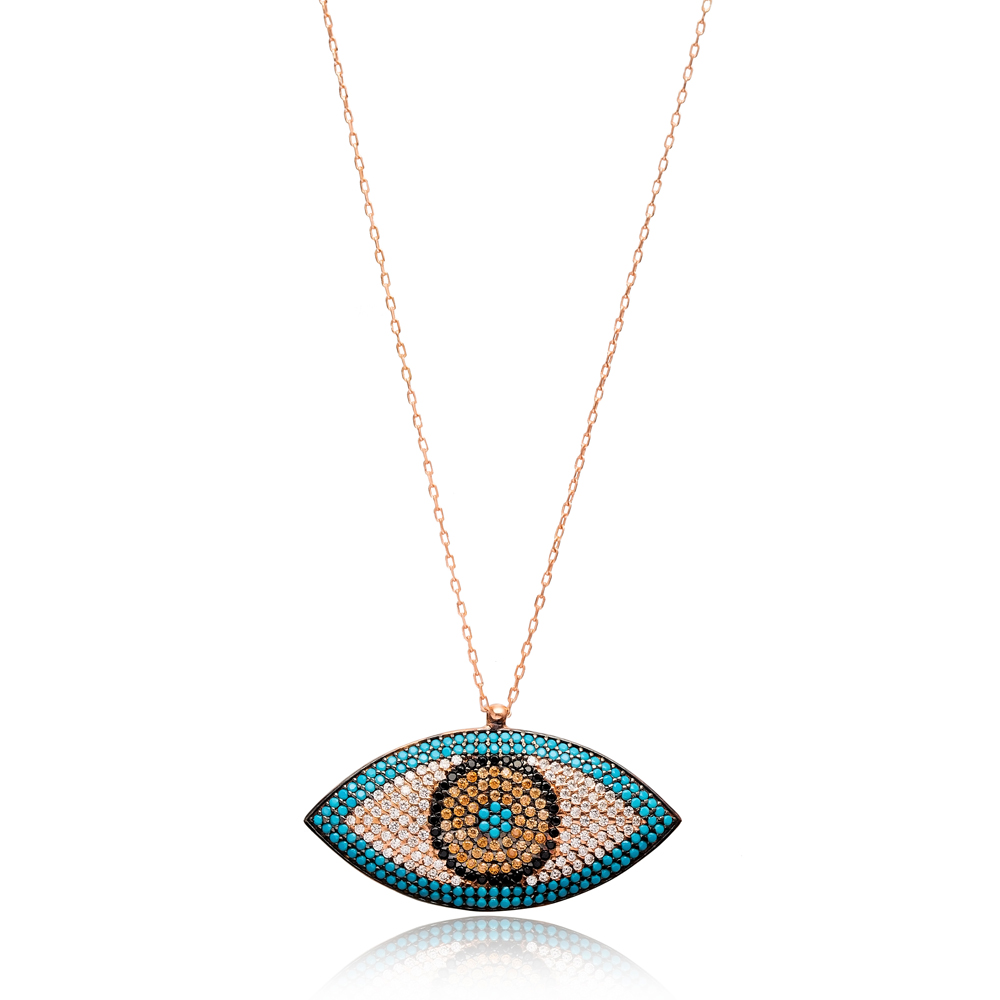 Silver Evil Eye Pendant In Turkish Wholesale Sterling Silver Pendant