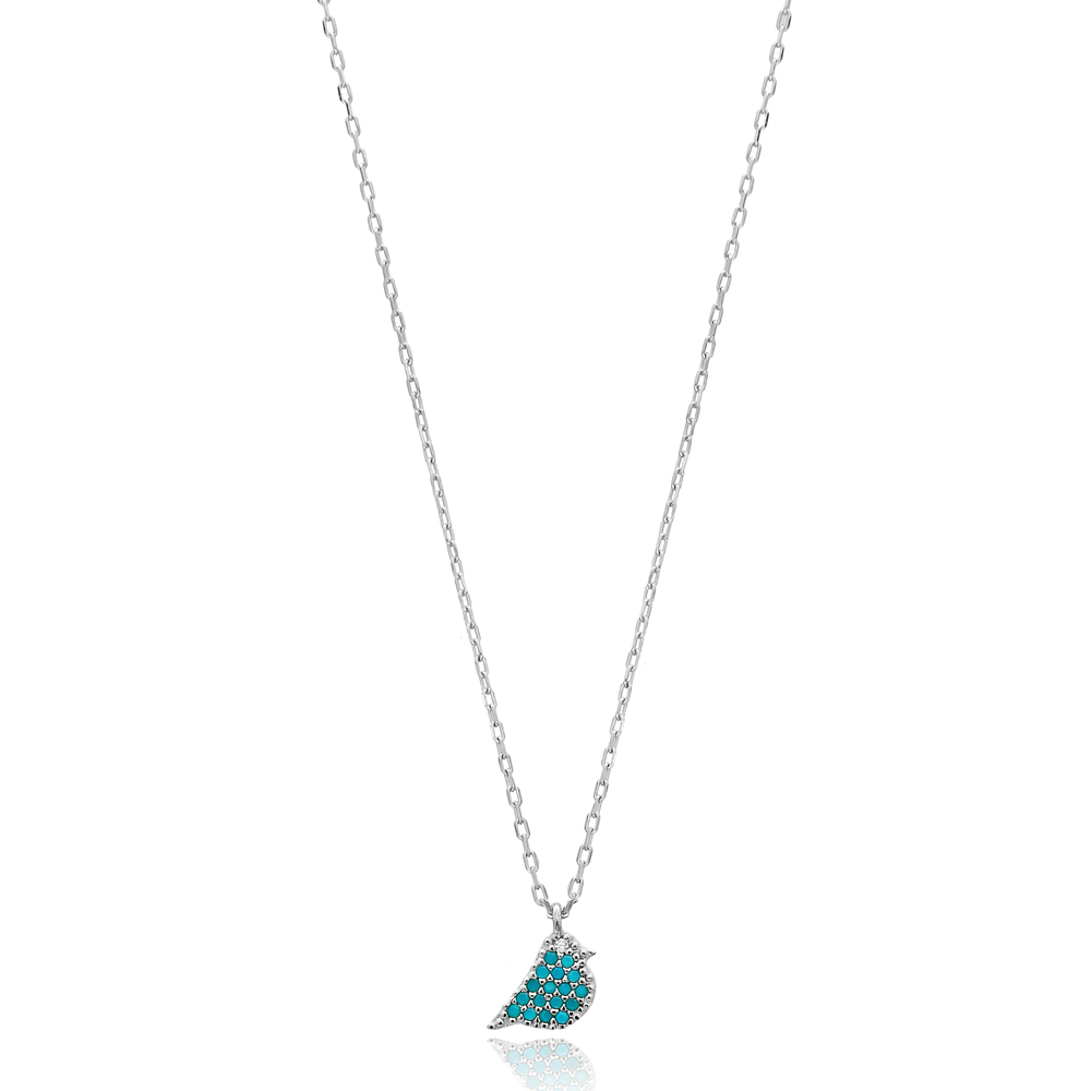 Bird Design Nano Turquoise Turkish Wholesale Silver Pendant