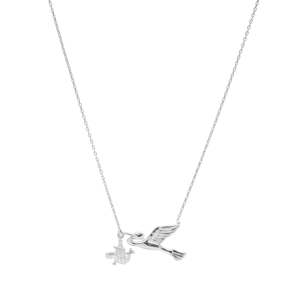 Silver Stork Pendant Turkish Wholesale Handcrafted Silver Jewelry
