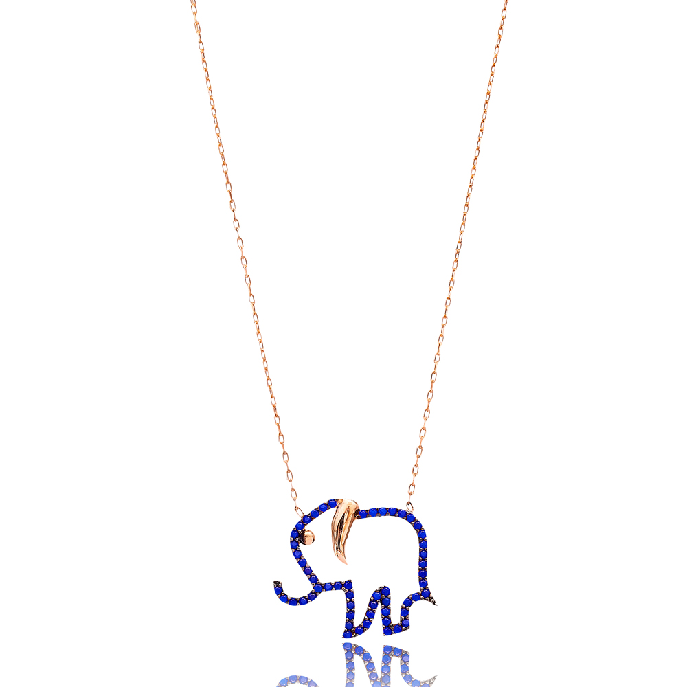 Lapis Elephant Silver Pendant Turkish Wholesale Sterling Silver Jewelry