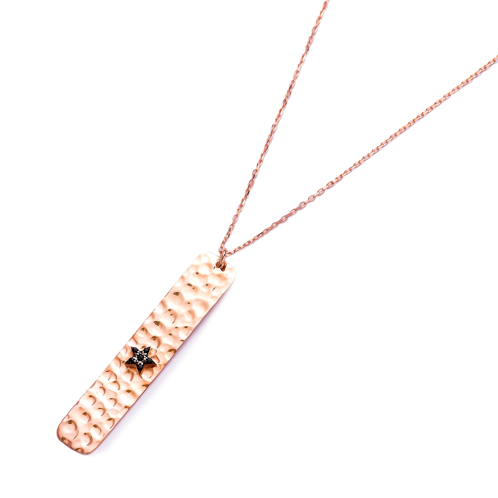 Simple Modern Hammered Pendant Turkish Wholesale Sterling Silver Jewelry