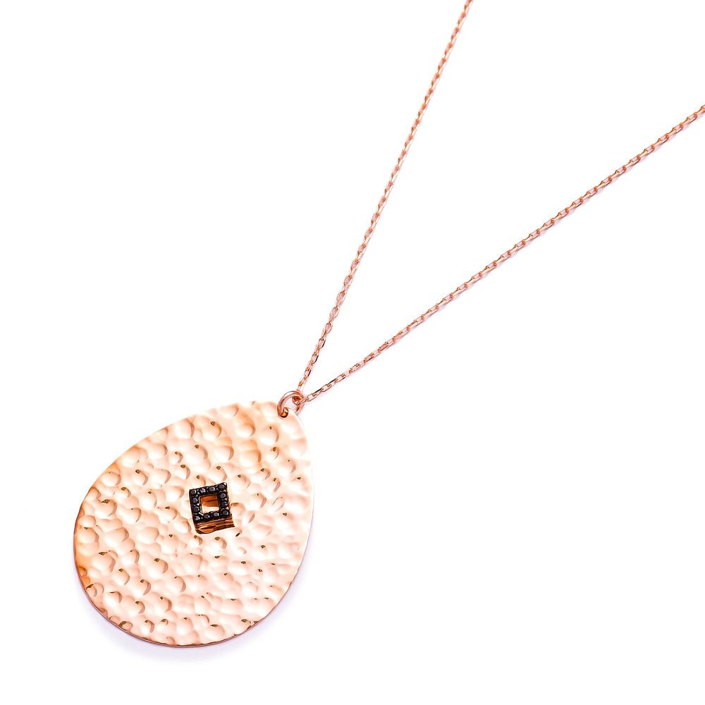 Simple Modern Hammered Pendant Turkish Wholesale Sterling Silver Jewelry