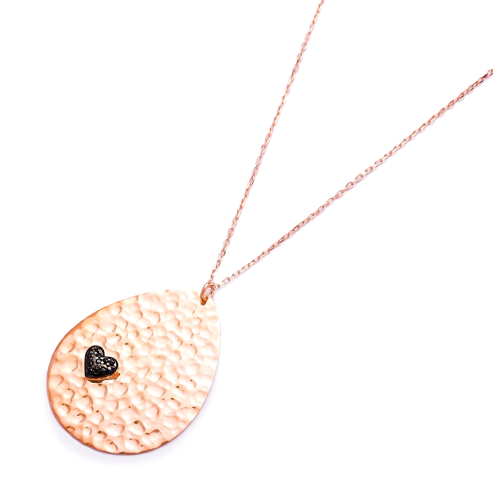 Simple Modern Hammered Pendant Turkish Wholesale Sterling Silver Jewelry