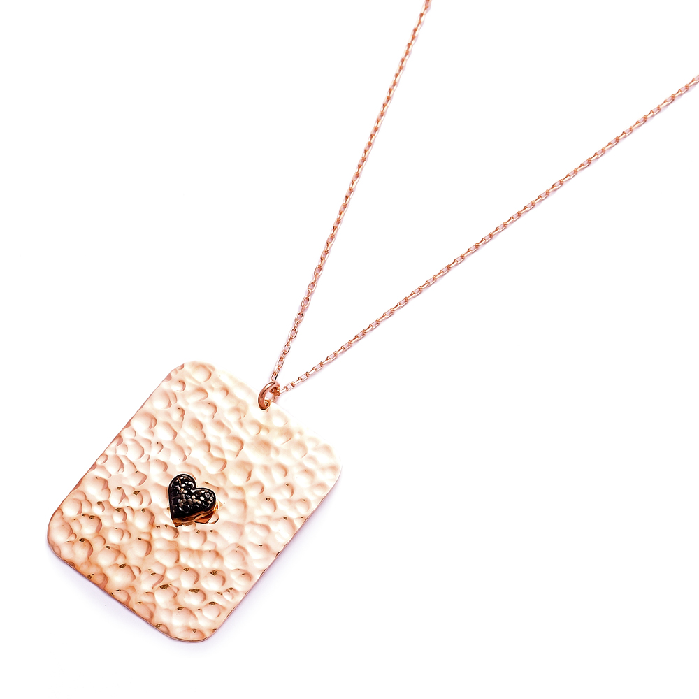 Simple Modern Hammered Pendant Turkish Wholesale Sterling Silver Jewelry