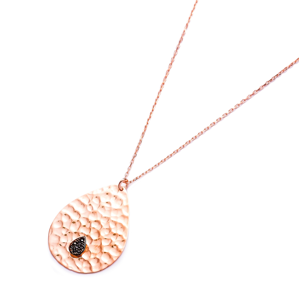 Simple Modern Hammered Pendant Turkish Wholesale Sterling Silver Jewelry