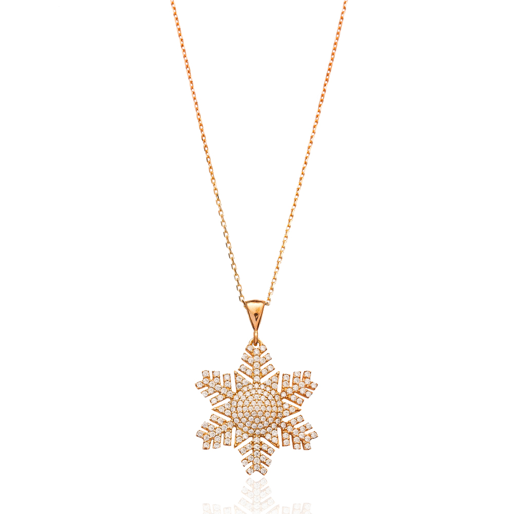 Silver Snowflake Pendant In Turkish Wholesale 925 Sterling Silver