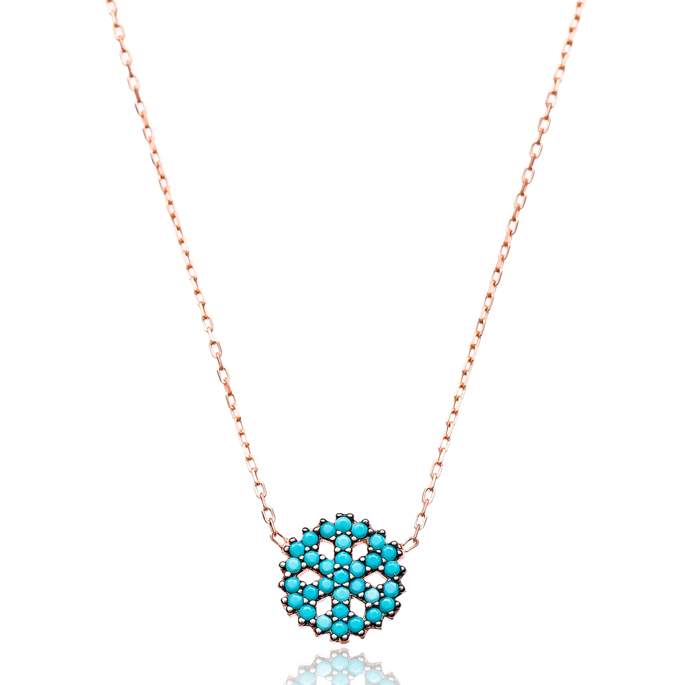 Snowflake Nano Turquoise Turkish Wholesale Sterling Silver Pendant