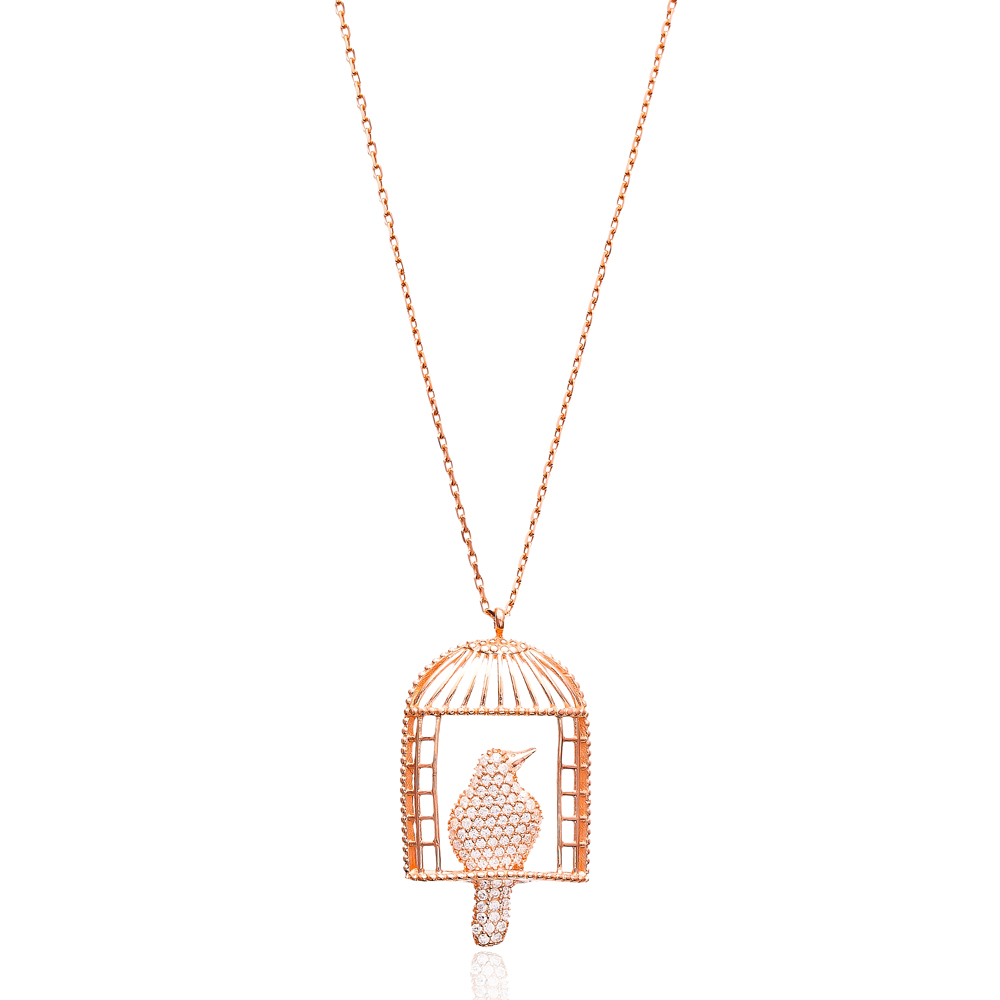 Turkish Wholesale Sterling Silver Bird Cage Pendant