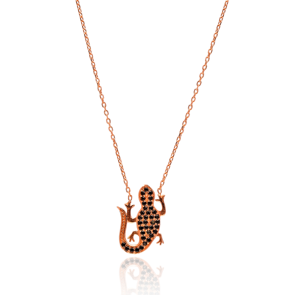 Turkish Wholesale Handcrafted Lizard Silver Charm Necklace