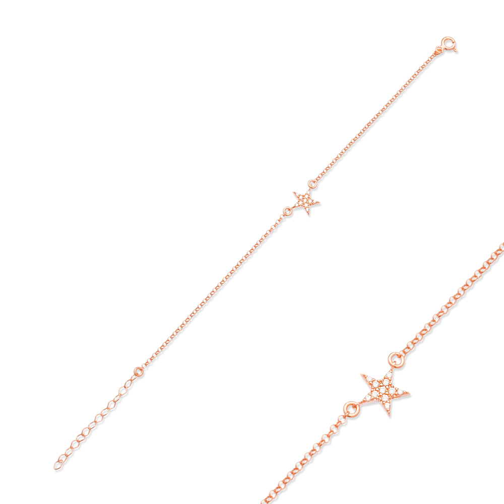 Minimalist Star Design Bracelet Turkish Wholesale Handcraft 925 Sterling Silver Jewelry