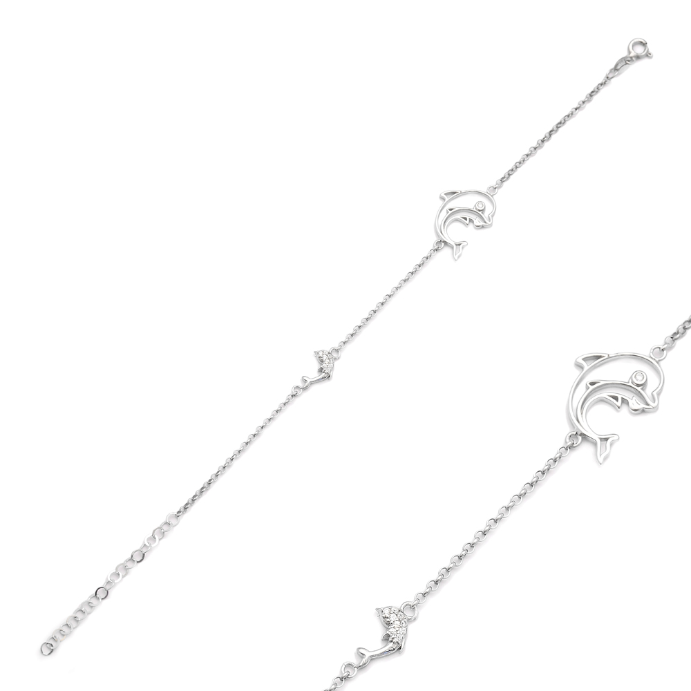 Dolphin Charm Bracelet Wholesale Handcraft 925 Sterling Silver Jewelry