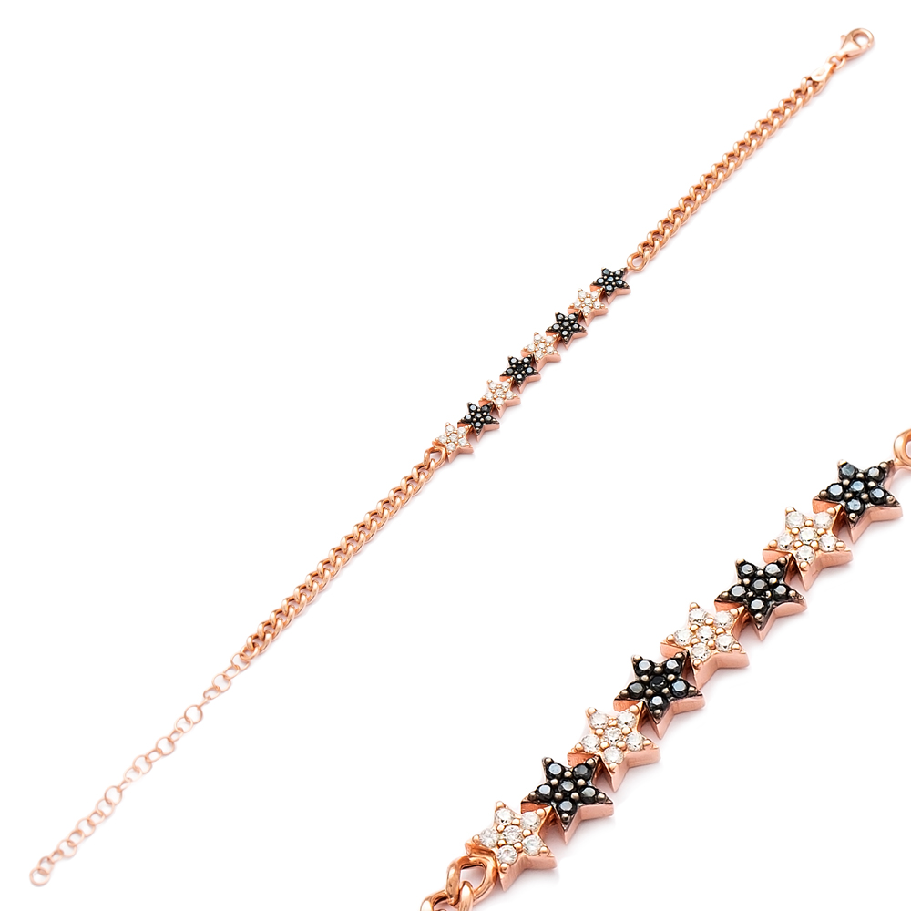 Zircon Stone Star Design Bracelet Wholesale Handcraft 925 Sterling Sİlver Jewelry