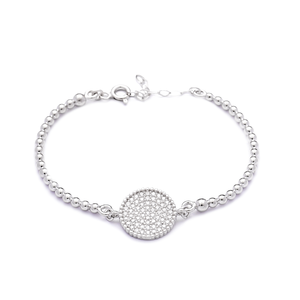 Turkish Wholesale Handcrafted Sterling Silver Delicate Circle Bracelet