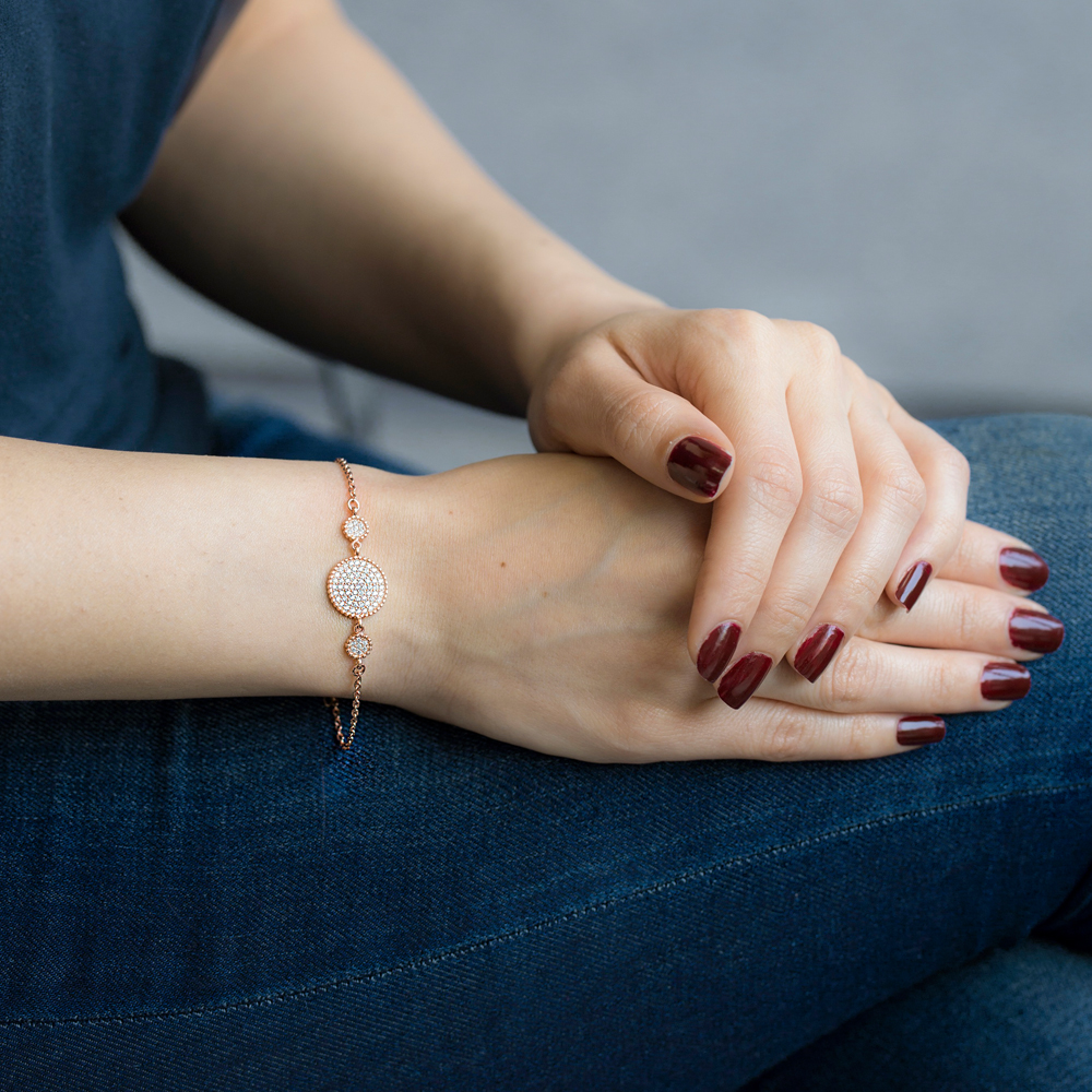 Minimal Design 925 Sterling Silver Delicate Round Bracelet