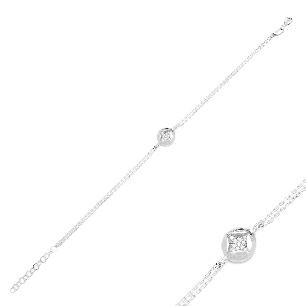 Minimalist Design Turkish Wholesale 925 Sterling Silver Charm Bracelet