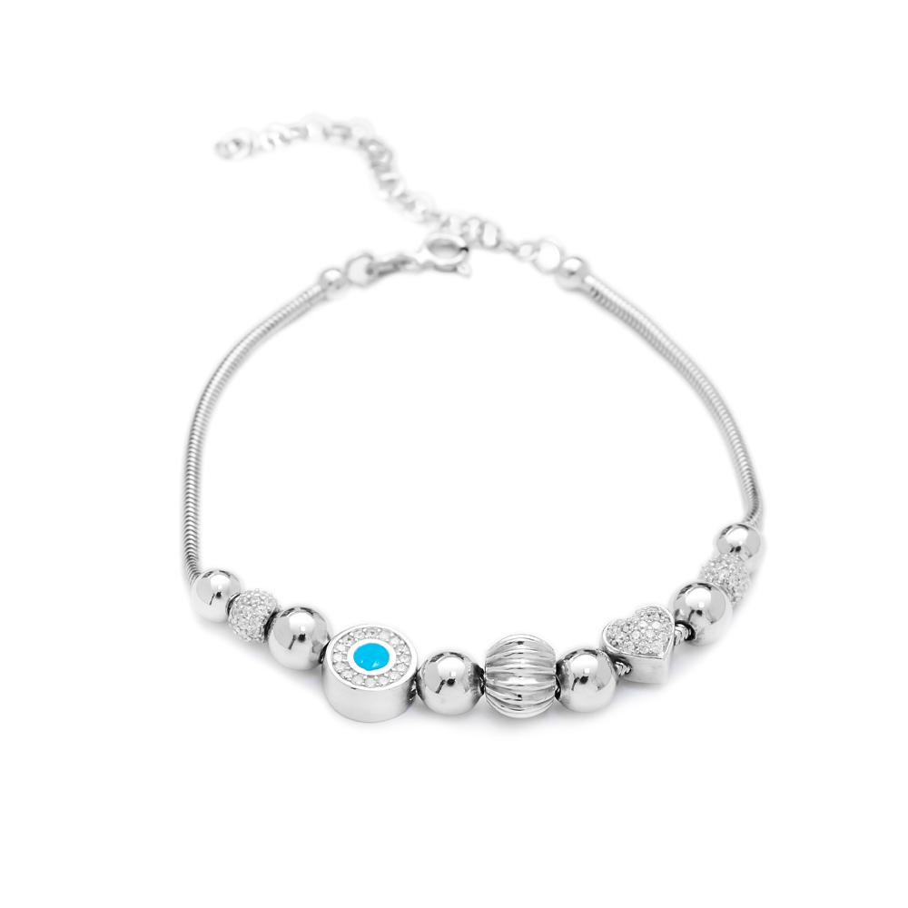 Enamel Charm Bracelet Wholesale 925 Sterling Silver Jewelry