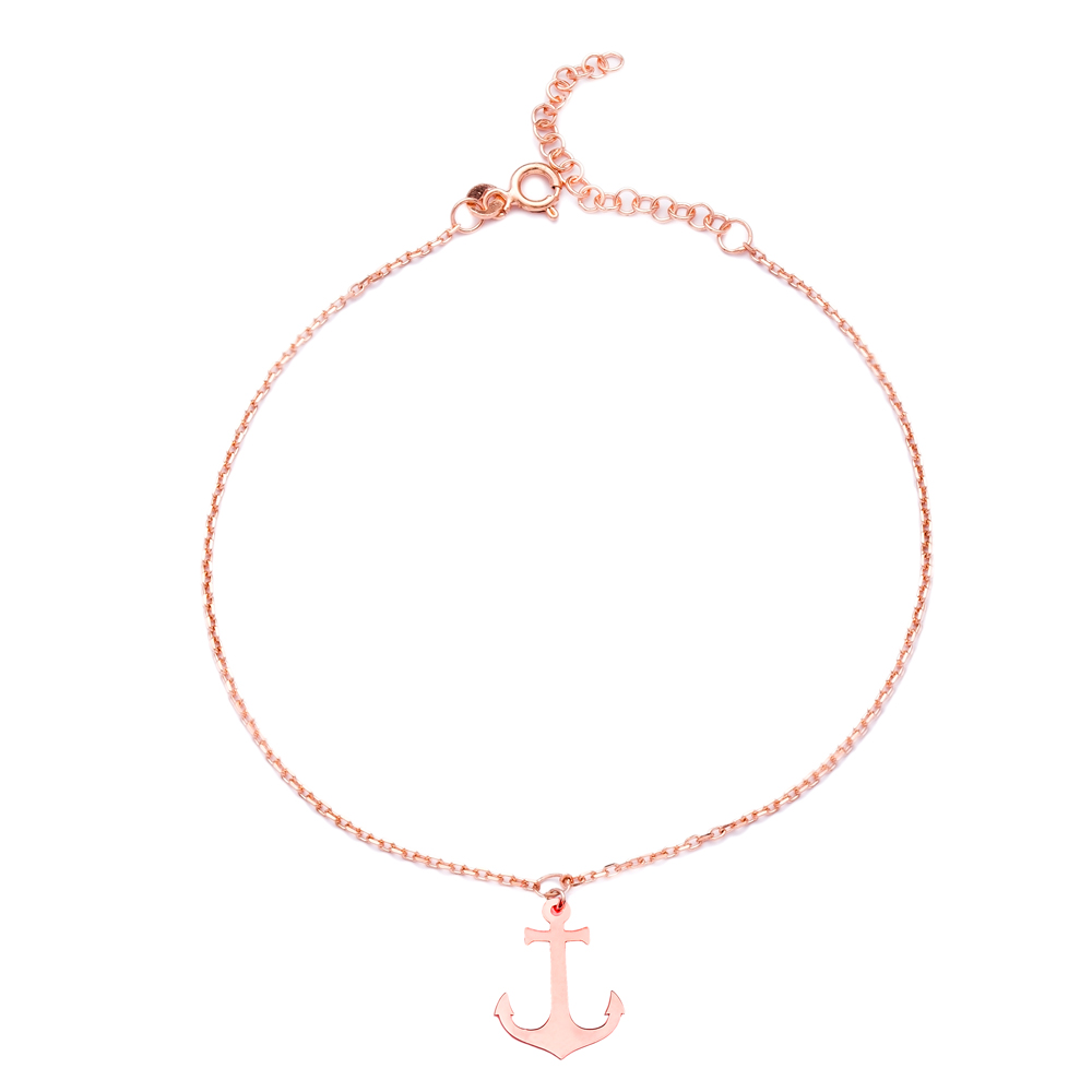 Silver Anchor Anklet Wholesale Handmade Turkish Jewelry