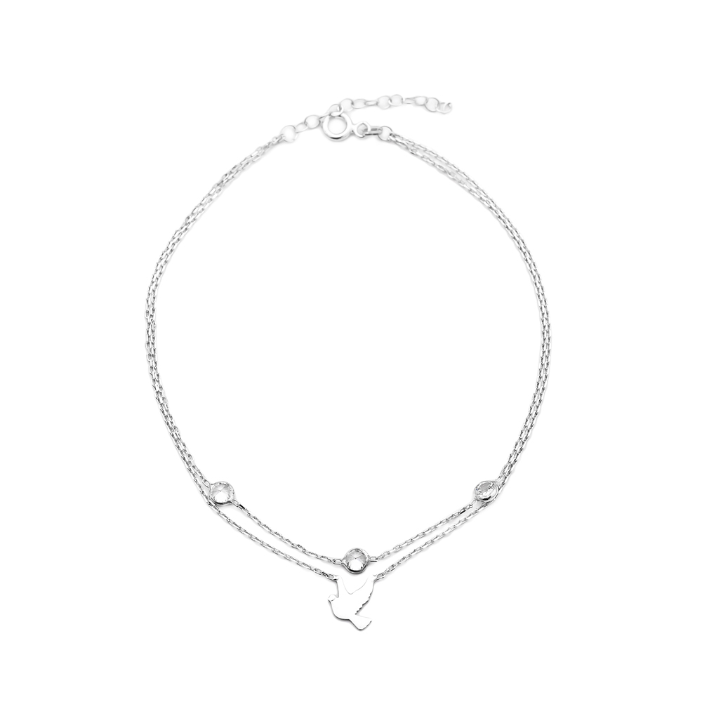Silver Elegant Swallow Design Anklet In Wholesale Handcrafted Silver Jewelry
