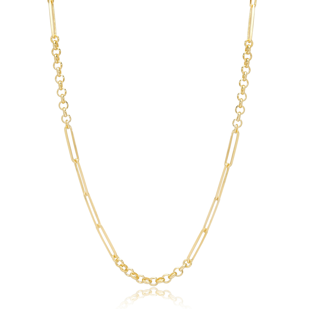 Fancy Modern Chain Silver Necklace