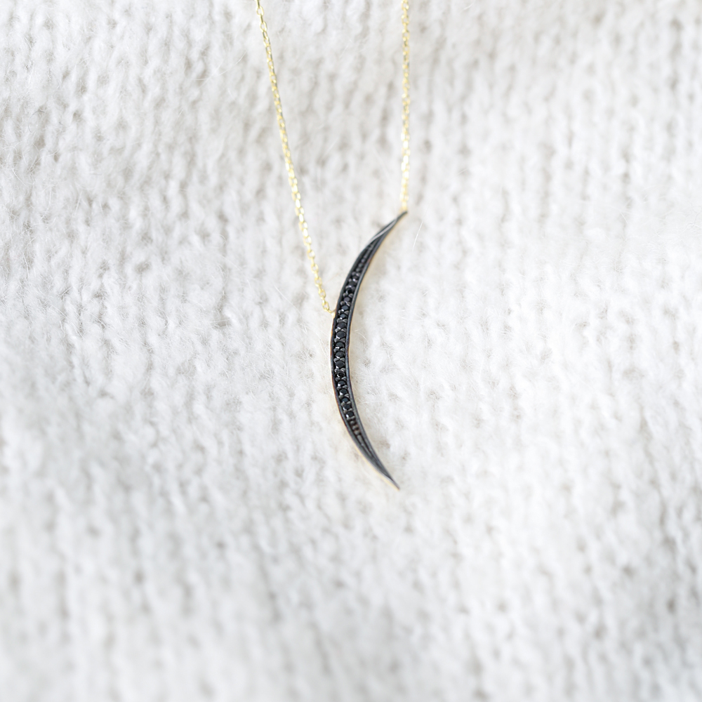 Turkish Wholesale Handcrafted Silver Crescent Moon Pendant