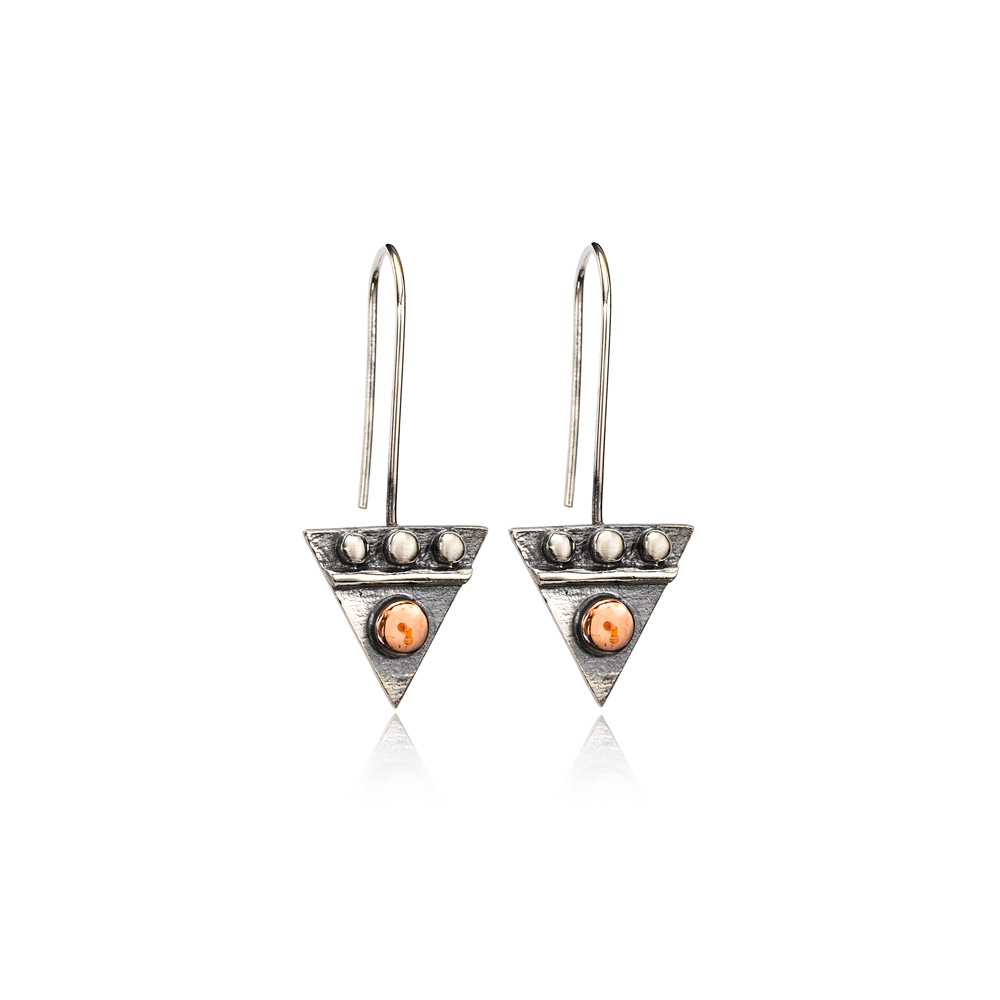 Triangle Shape Original Design Vintage Hook Earrings Handcrafted Wholesale 925 Sterling Silver Jewelry